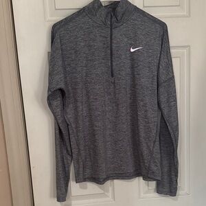 Nike Heathered Gray Quarter-Zip Top